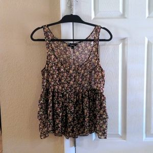 Express, Women's Tank, Brown/Floral, Size Medium